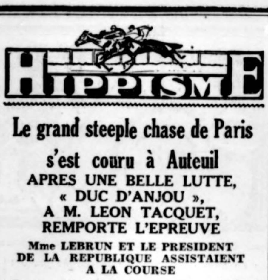 Léon Tacquet Steeple Chase Auteuil